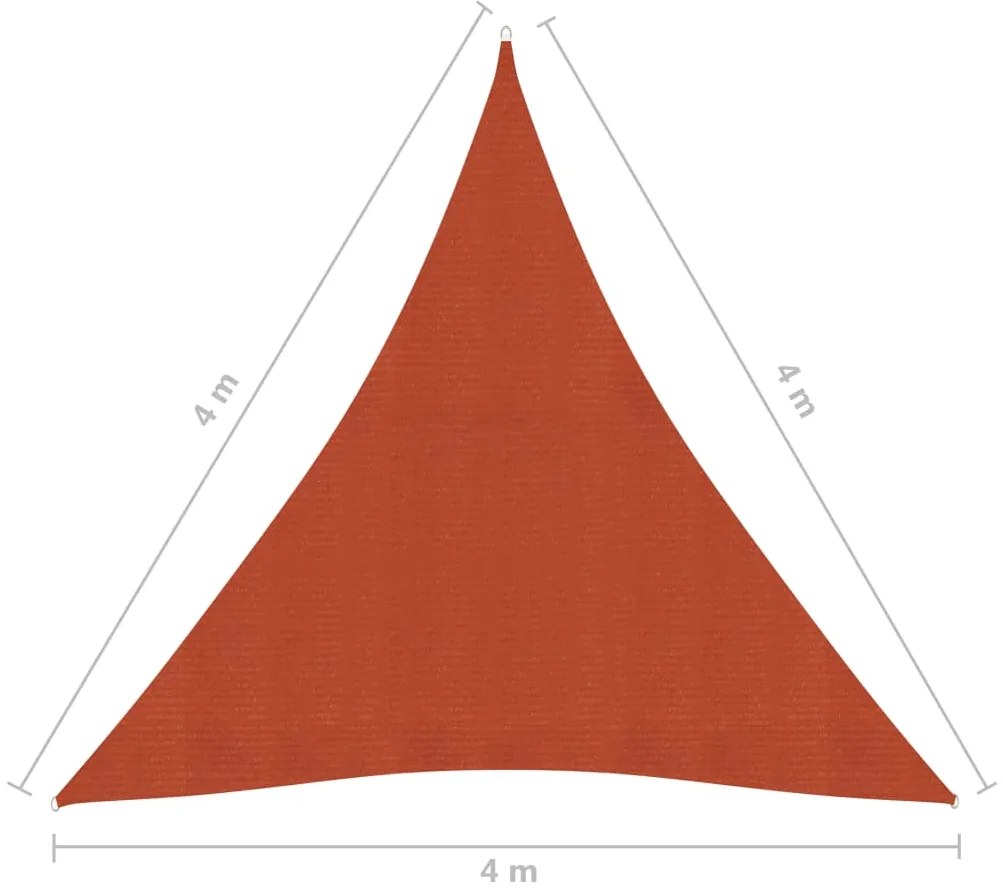 Para-sol estilo vela 160 g/m² 4x4x4 m PEAD terracota