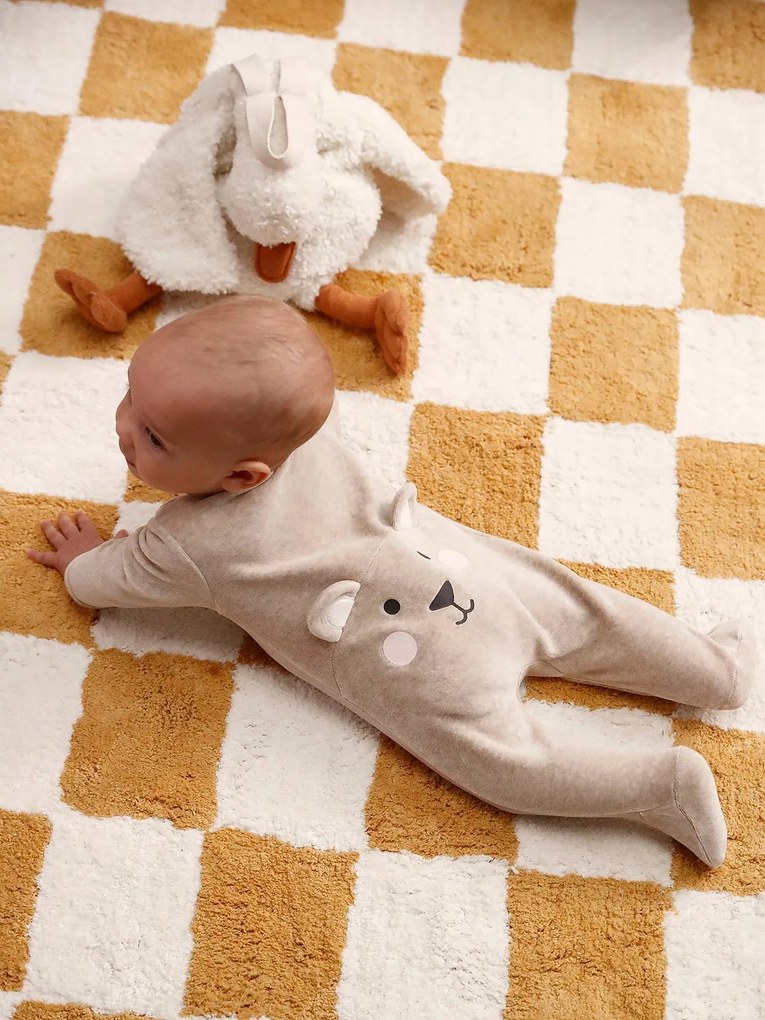 Pijama coala, em veludo, para bebé bege mesclado