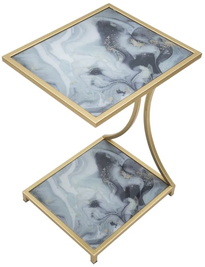 MESA APOIO GLAM 40X35X60 CM DOURADA E MULTICOLORIDA