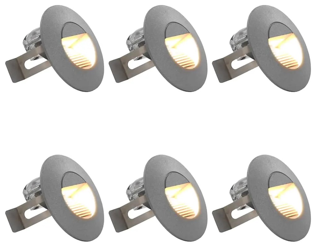 vidaXL Iluminação LED de parede exterior 6 pcs 5 W redondo prateado