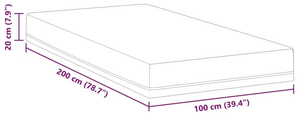 Colchões Branco, Azul 100 x 200 cm