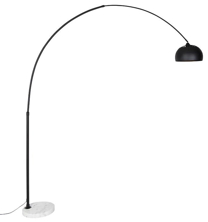 Lâmpada de arco moderno preto com branco ajustável - XXL Moderno