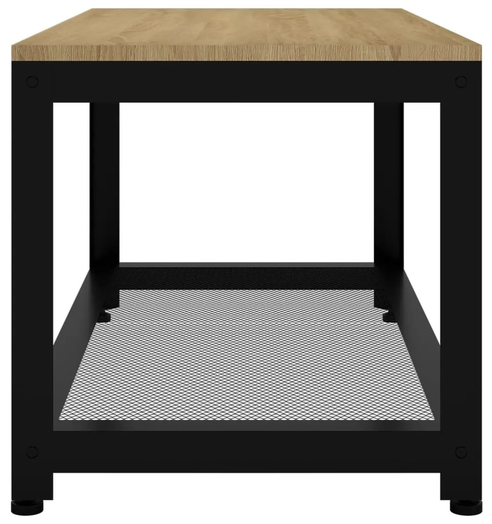 Mesa de centro 90x45x45 cm MDF e ferro castanho-claro e preto