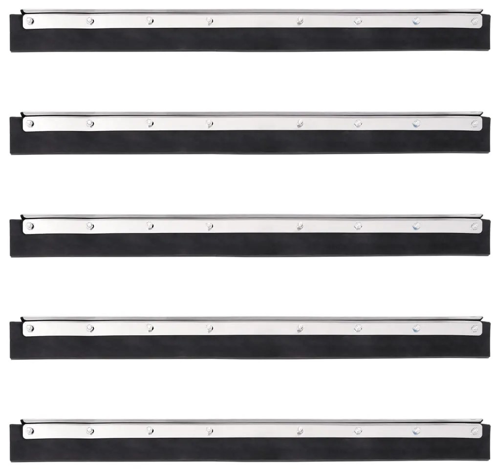 vidaXL Cabeças de rodo de chão 5 pcs 60,5x2x5 cm aço e borracha