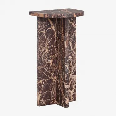 Mesa Auxiliar Em Pedra Natural Corwel Mármore Vermelho Cherry Gold - Sklum