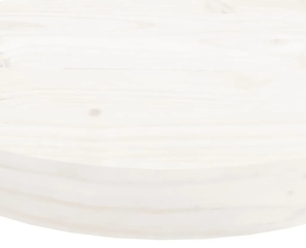 Tampo de mesa redondo Ø50x3 cm madeira de pinho maciça branco