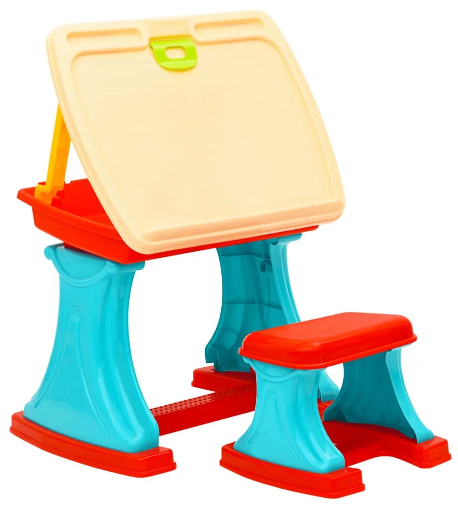 Secretária de aprendizagem infantil e cavalete ajustável