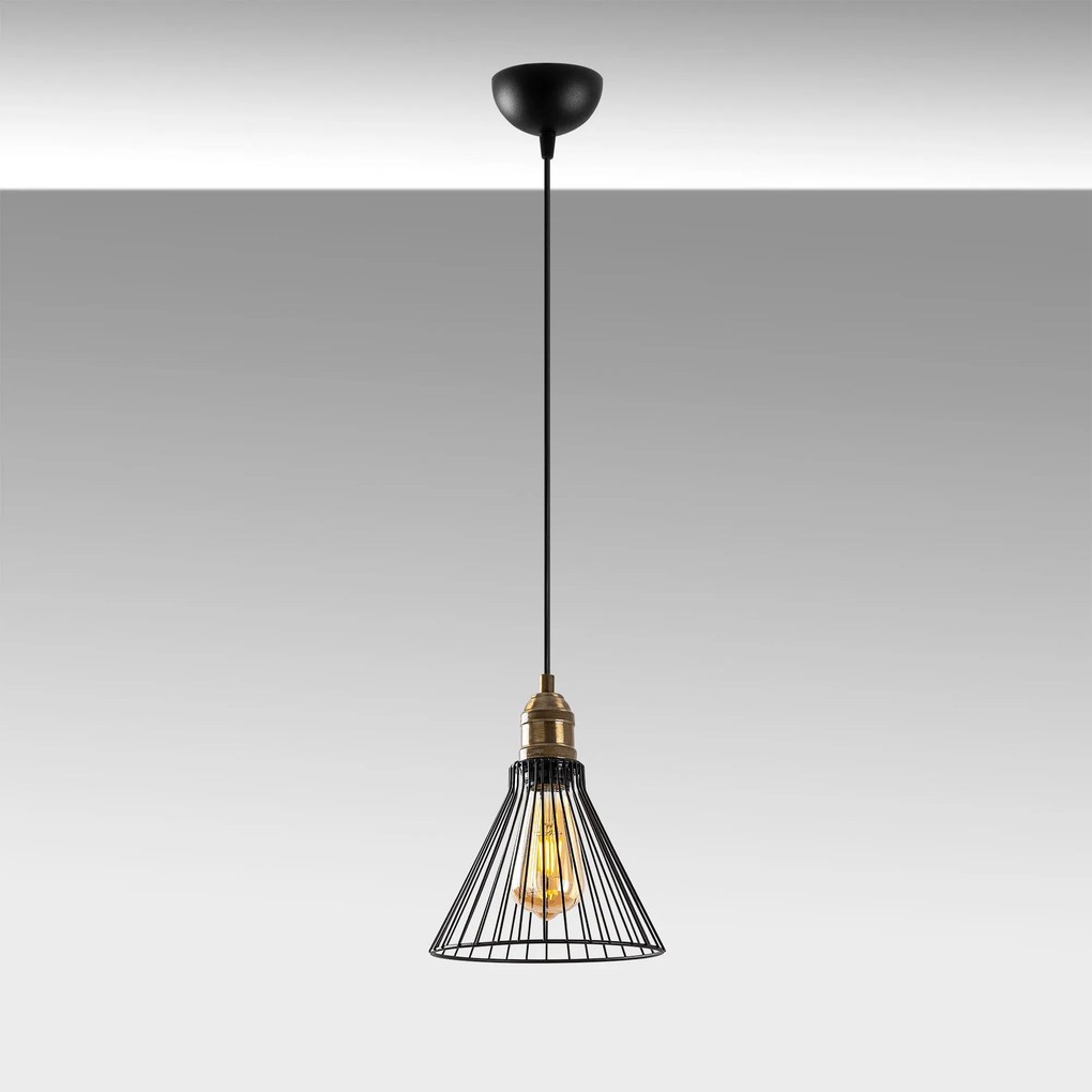 Candeeiro Chandelier Rozye – Preto Antigo – 20 x 20 x 34-124 cm