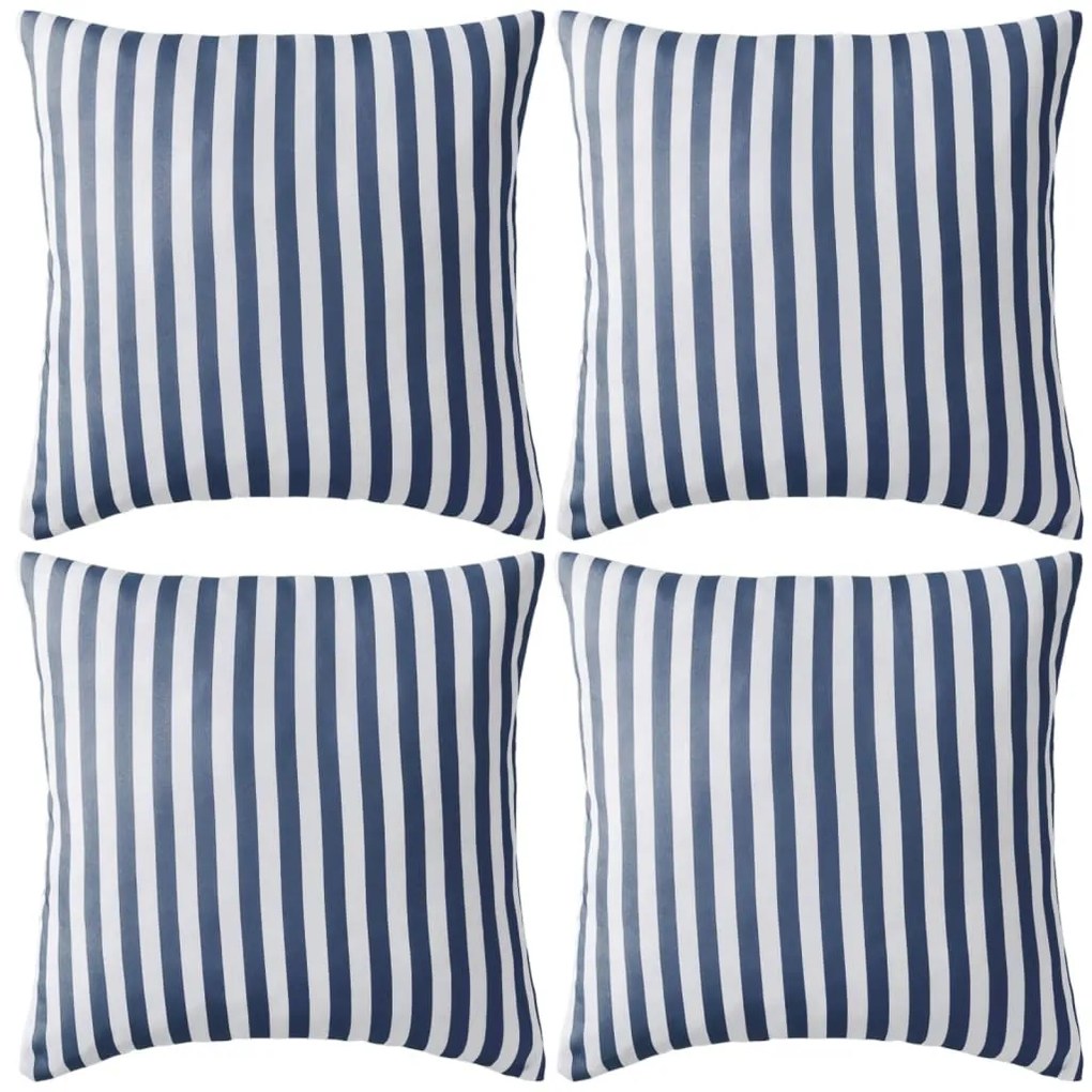 Almofadas para exterior 4 pcs 45x45 cm riscas azul-marinho