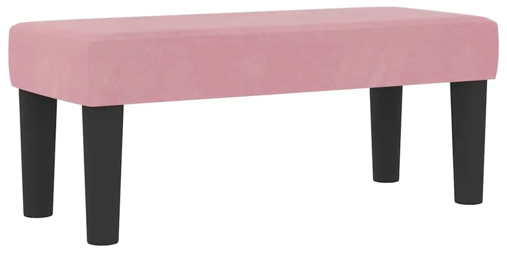 Cama Box Spring Rosa com Colchão e Banco 90x190 cm Veludo