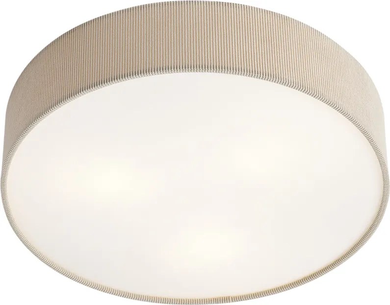 Plafon moderno taupe com abajur de veludo 46cm 3-luzes - Luz