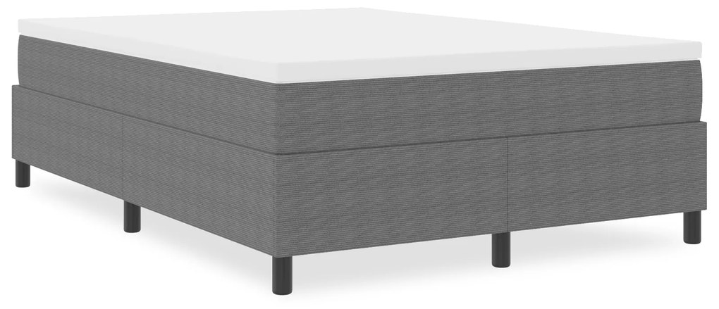 Cama Box vidaXL Cinza Claro 140x200 cm em Tecido Cotelê