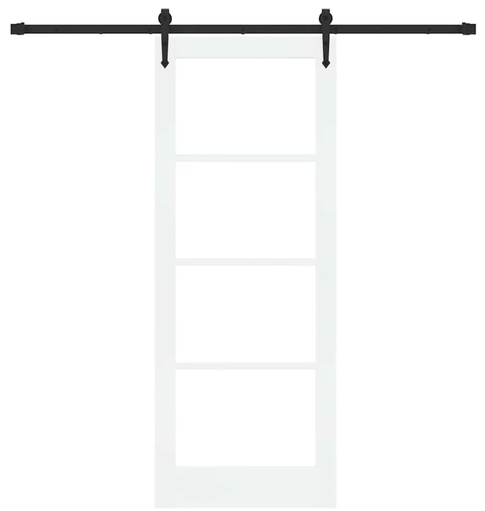 Porta Deslizante vidaXL com Conjunto de Ferragens Branca 78x202 cm Mad