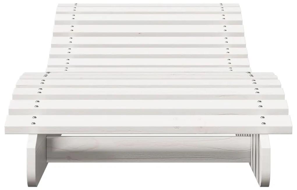 Espreguiçadeira 205x60x31,5 cm madeira de pinho maciça branco
