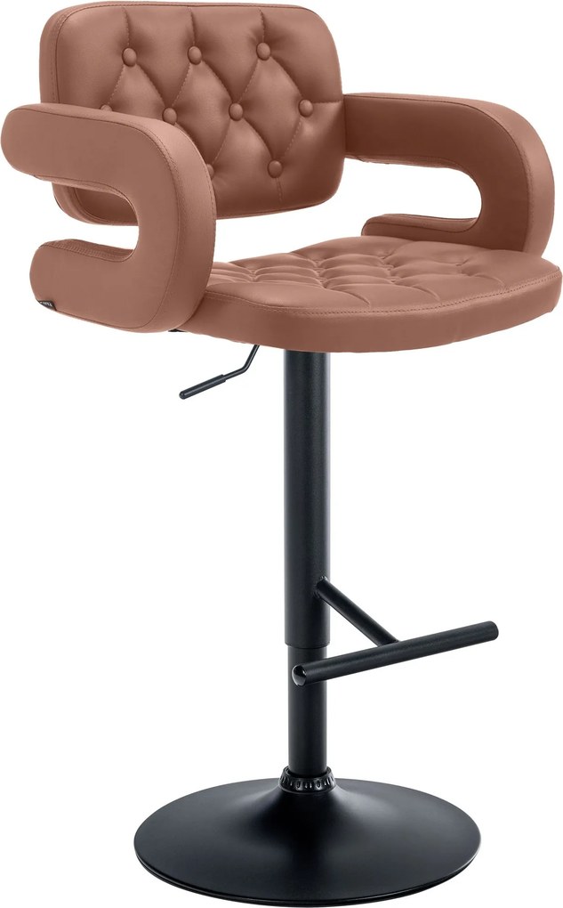 Banco de bar Dublin de couro sintético Castanho