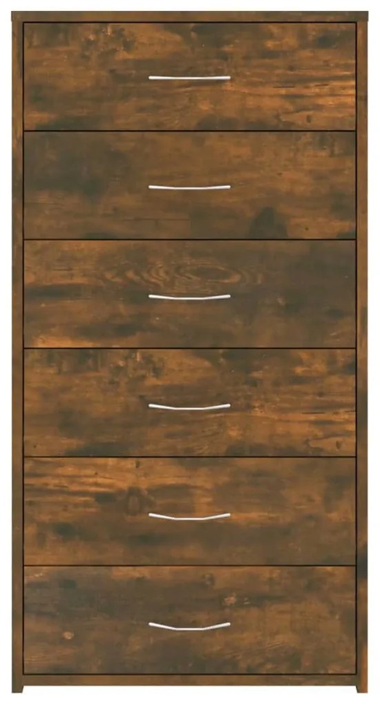 Aparador c/ 6 gavetas 50x34x96 cm derivados madeira carvalho