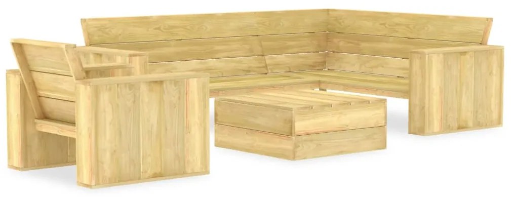 3 pcs conjunto móveis jardim madeira de pinho impregnada