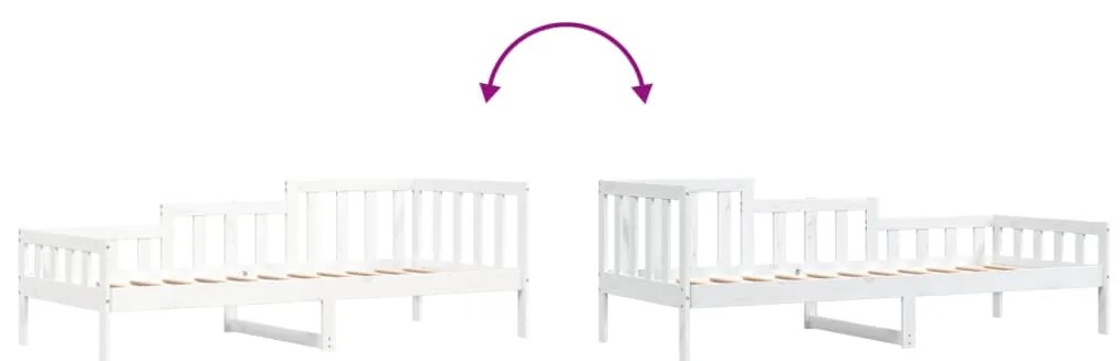Sofá-cama sem colchão 80x200 cm madeira de pinho maciça branco