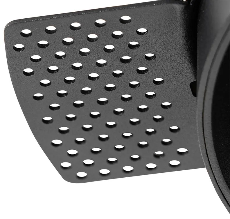 Foco embutido moderno preto GU10 AR111 redondo sem moldura - Oneon