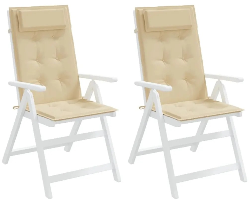 Almofadões p/ cadeira encosto alto 2 pcs tecido oxford bege