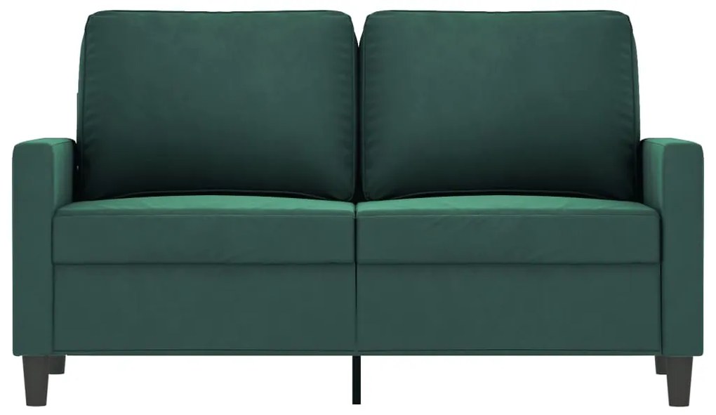 Sofá de 2 lugares 120 cm veludo verde-escuro