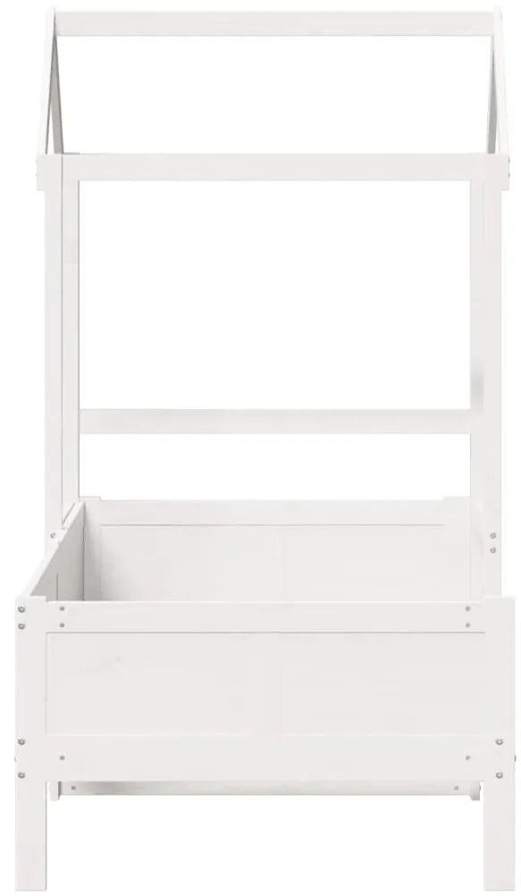 Sofá-cama c/ telhado 90x190 cm madeira de pinho maciça branco