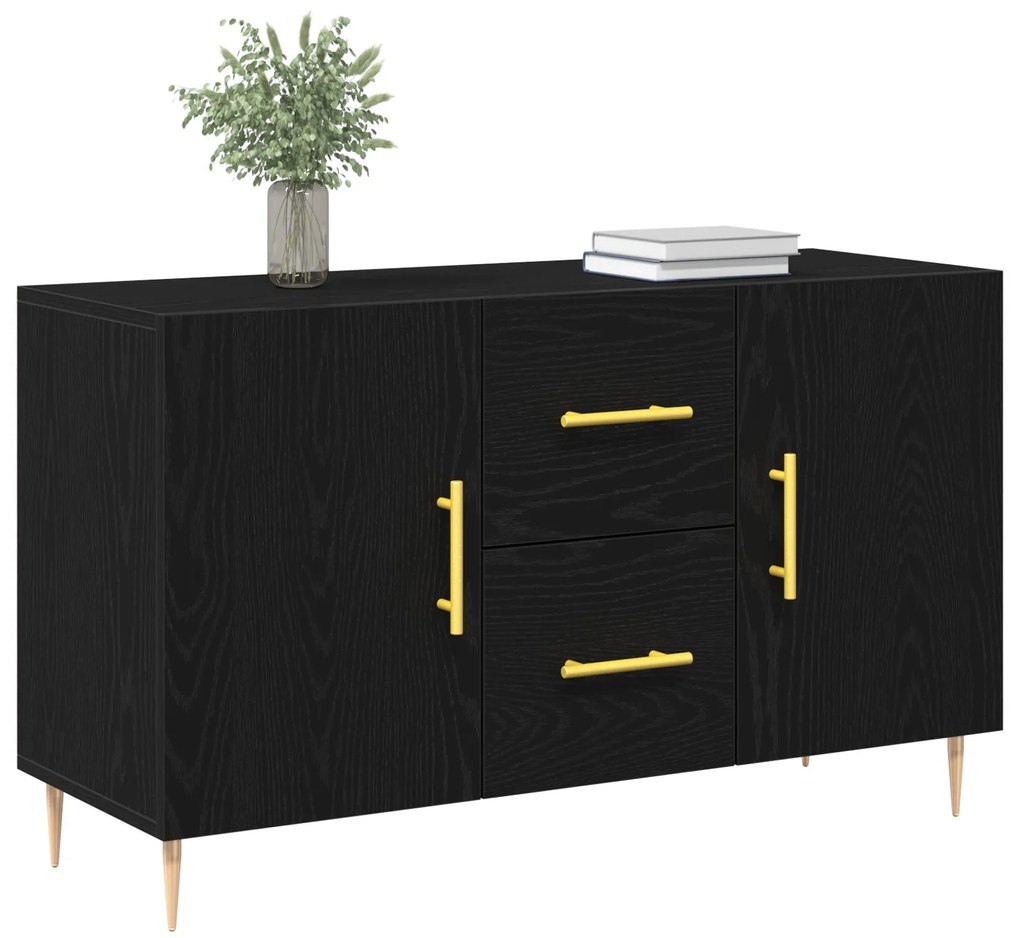 Buffet vidaXL Preto Carvalho 100x36x60 cm Madeira de Engenharia