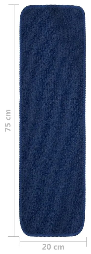 Tapetes antiderrapantes p/ escadas 15 pcs 75x20 cm azul marinho