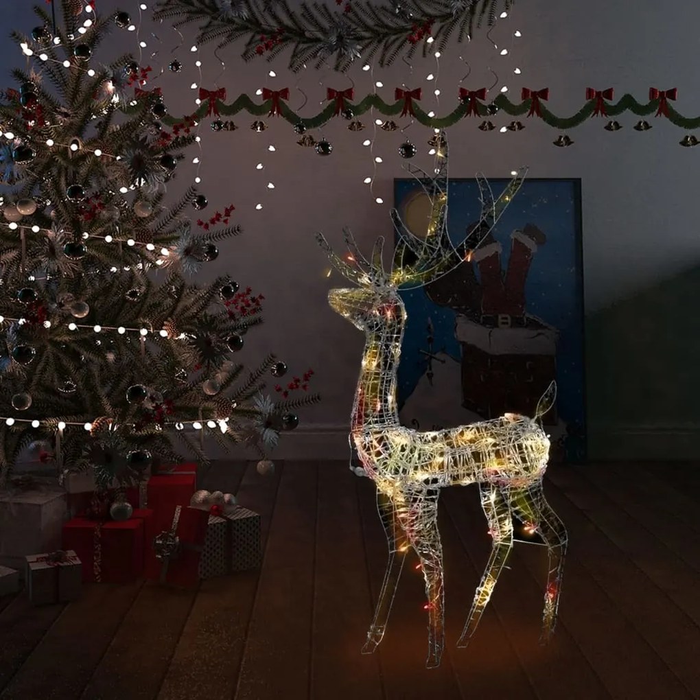 329784 vidaXL Rena decorativa de Natal 140 LEDs 120 cm acrílico colorido