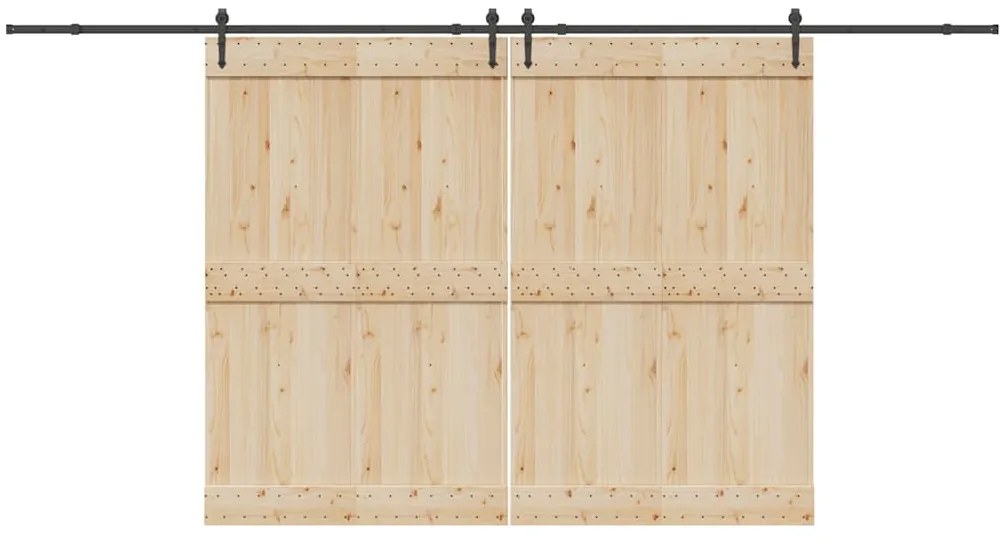 Kit de ferragens para porta deslizante 427 cm aço preto