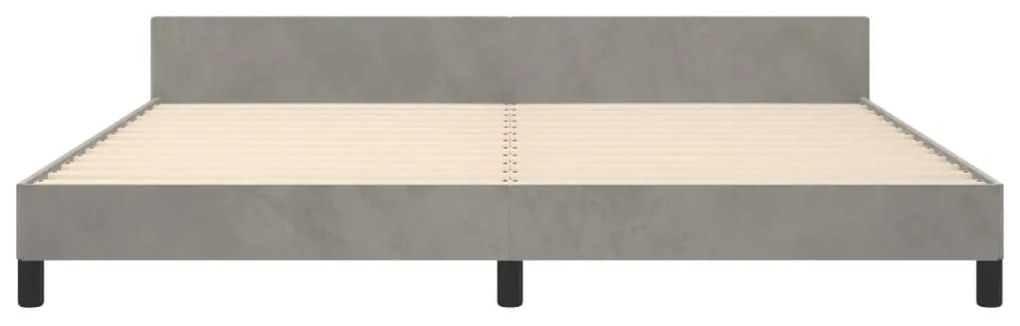 Estrutura de cama sem colchão 200x200 cm veludo cinzento-claro