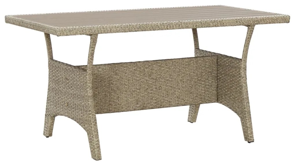 316583 vidaXL Mesa de jardim 120x70x66 cm vime PE cinzento