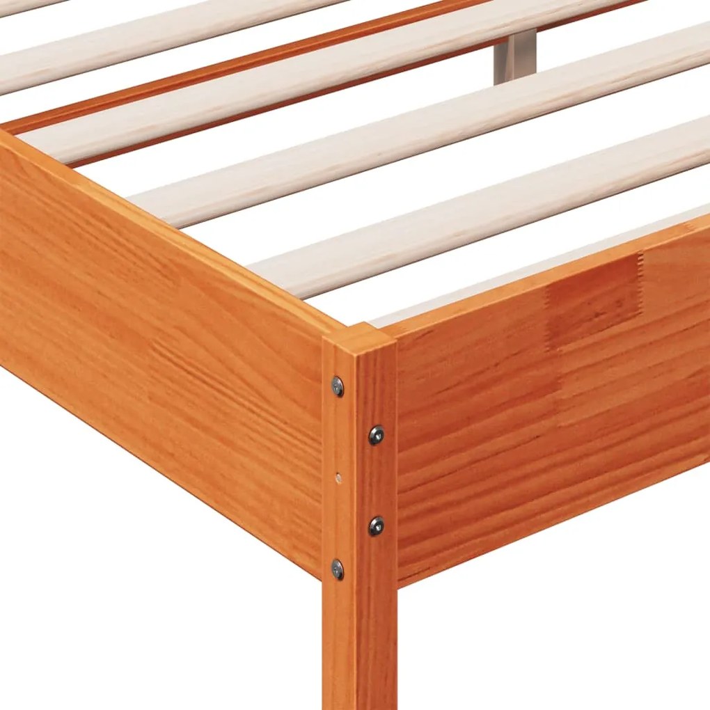 Cama sem colchão 180x200 cm pinho maciço castanho-mel