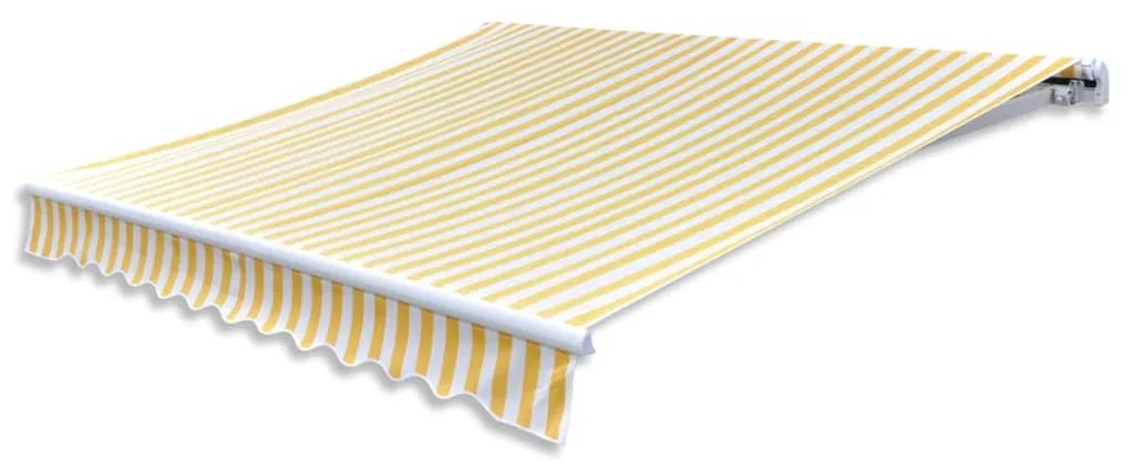 vidaXL Toldo dobrável manual 300 cm amarelo/branco
