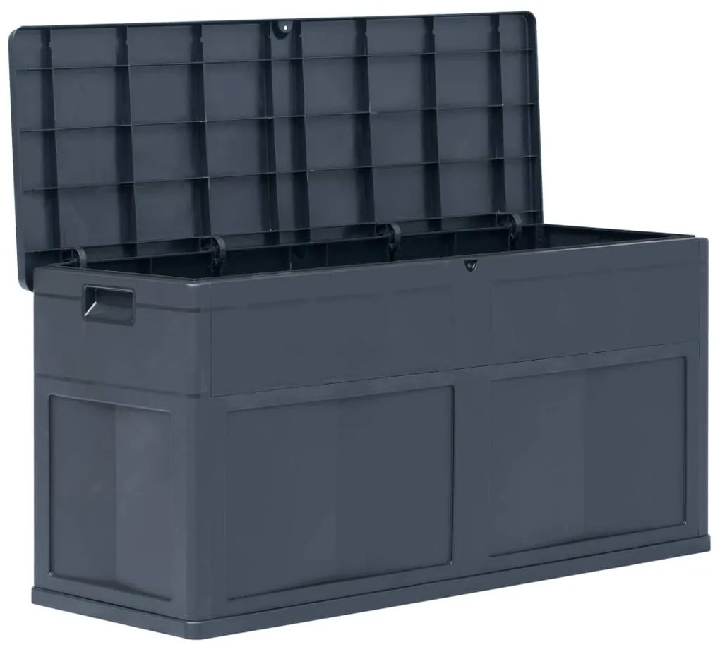 Caixa de arrumação para jardim 320 L preto
