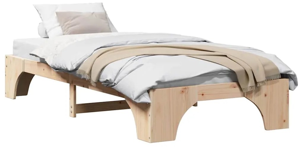Cama 75x190 cm em Madeira de Pinho Sólido