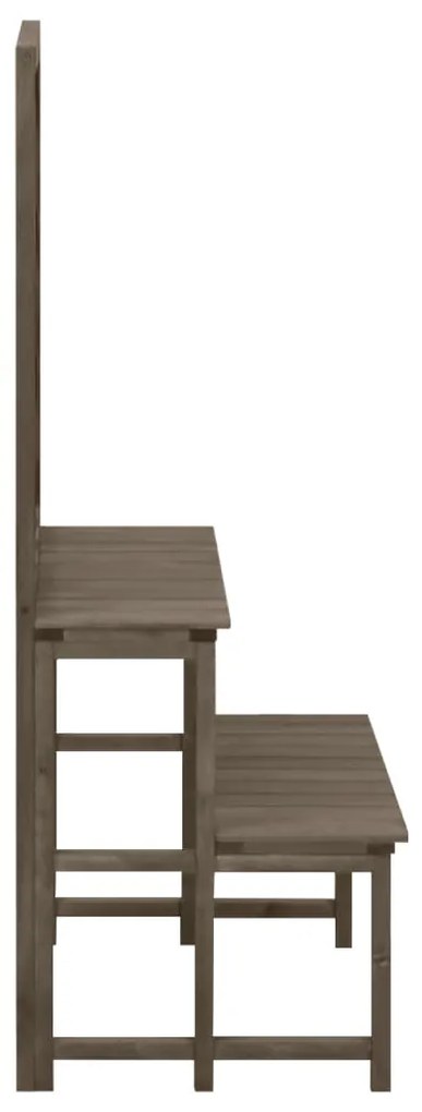 Suporte de plantas c/ treliça 70x42x115cm abeto maciço cinzento