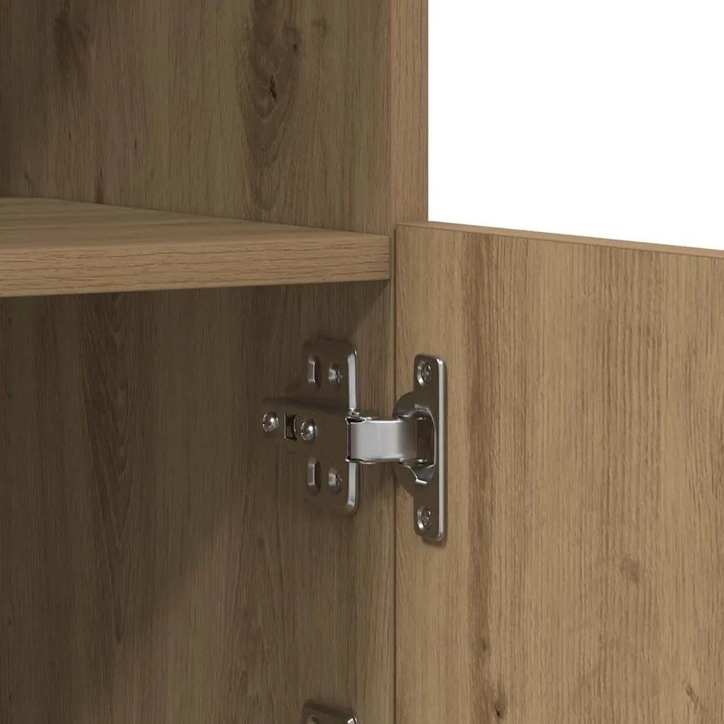 Sideboard vidaXL com Luzes LED Carvalho Artesanal 60,5x37x100 cm