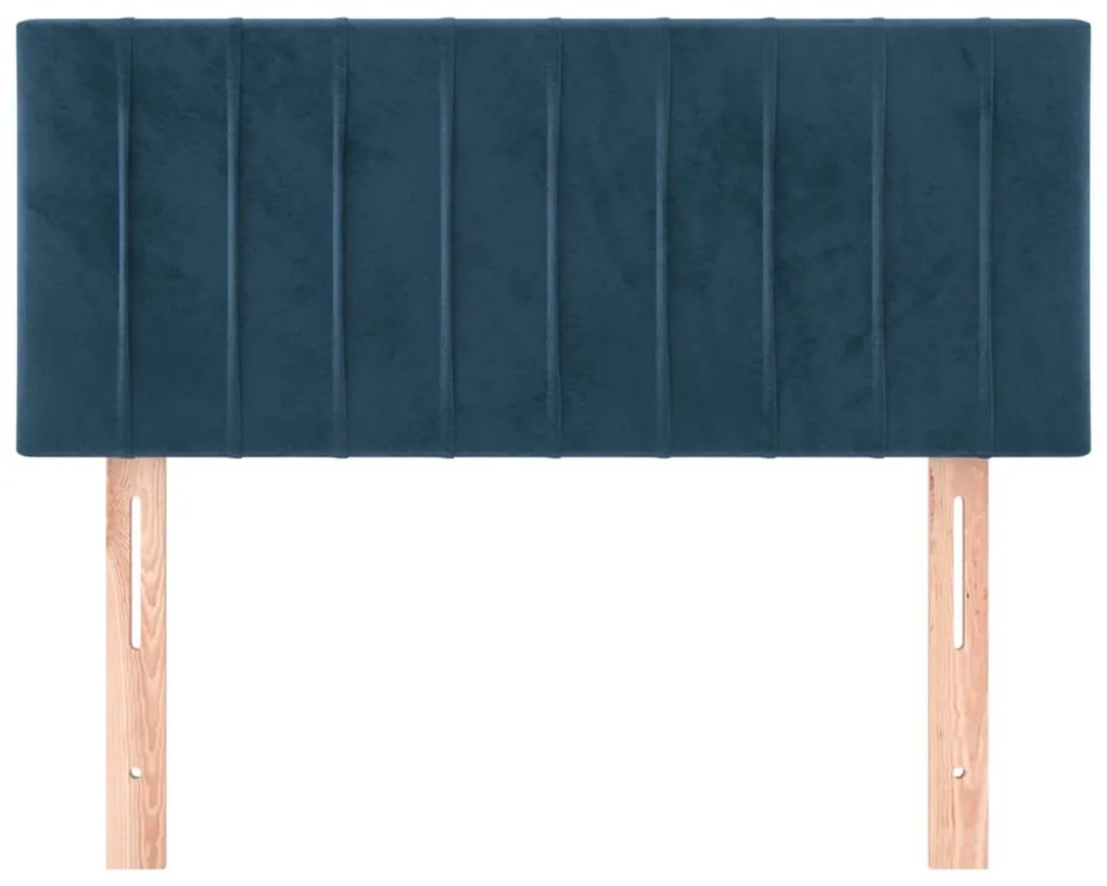 Cabeceira de cama veludo 90x5x78/88 cm azul-escuro