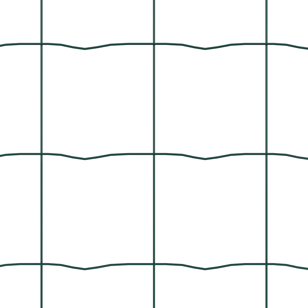 Cerca Euro com 7 Postes Flangeados 0.6x10 m Aço Galvanizado