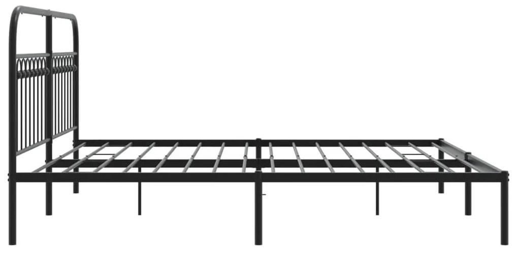 Estrutura de cama com cabeceira 183x213 cm metal preto