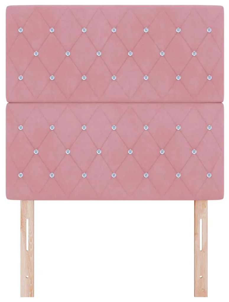 Cabeceira LED rosa 90 cm veludo