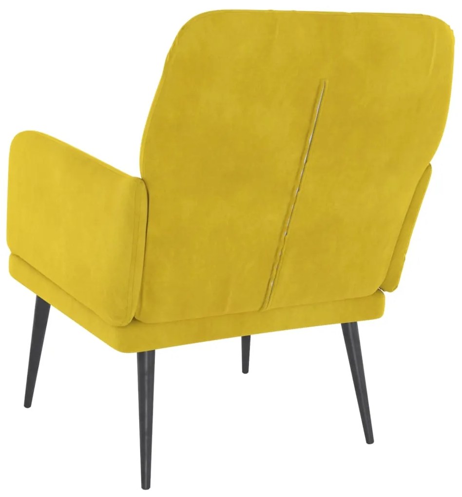 Cadeira c/ apoio de braços 62x79x79 cm veludo amarelo