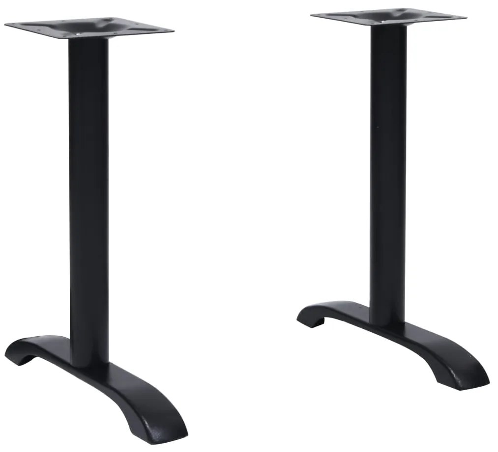 vidaXL Pernas para mesa de bistrô 2 pcs 61x8x72 cm ferro fundido preto