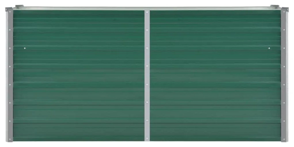 Canteiro elevado de jardim aço galvanizado 160x40x77 cm verde