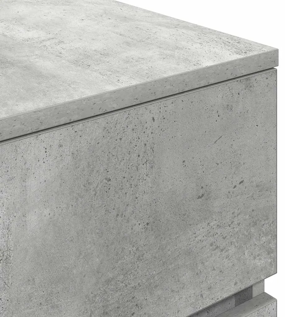Mesa de cabeceira 39x35x65 cm derivados madeira cinza cimento