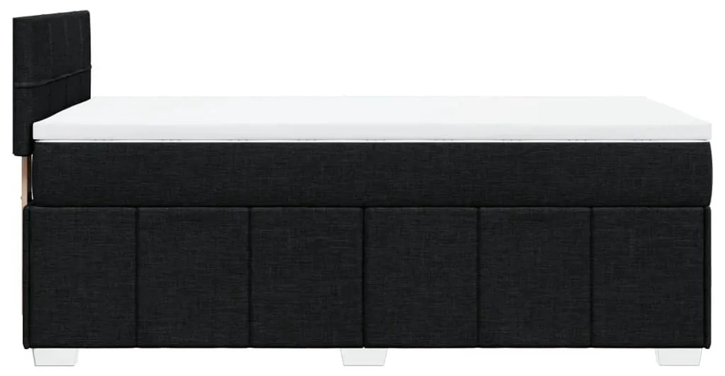 Cama com molas/colchão 100x200 cm tecido preto