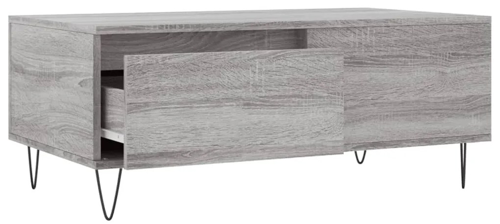 Mesa de centro 90x50x36,5 cm derivados madeira cinzento sonoma