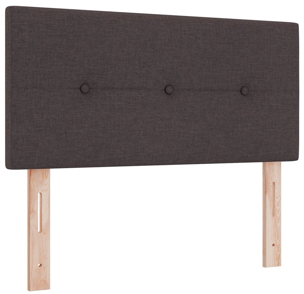 Cama Box Spring com Colchão Castanha Escura 120x200 cm Tecido