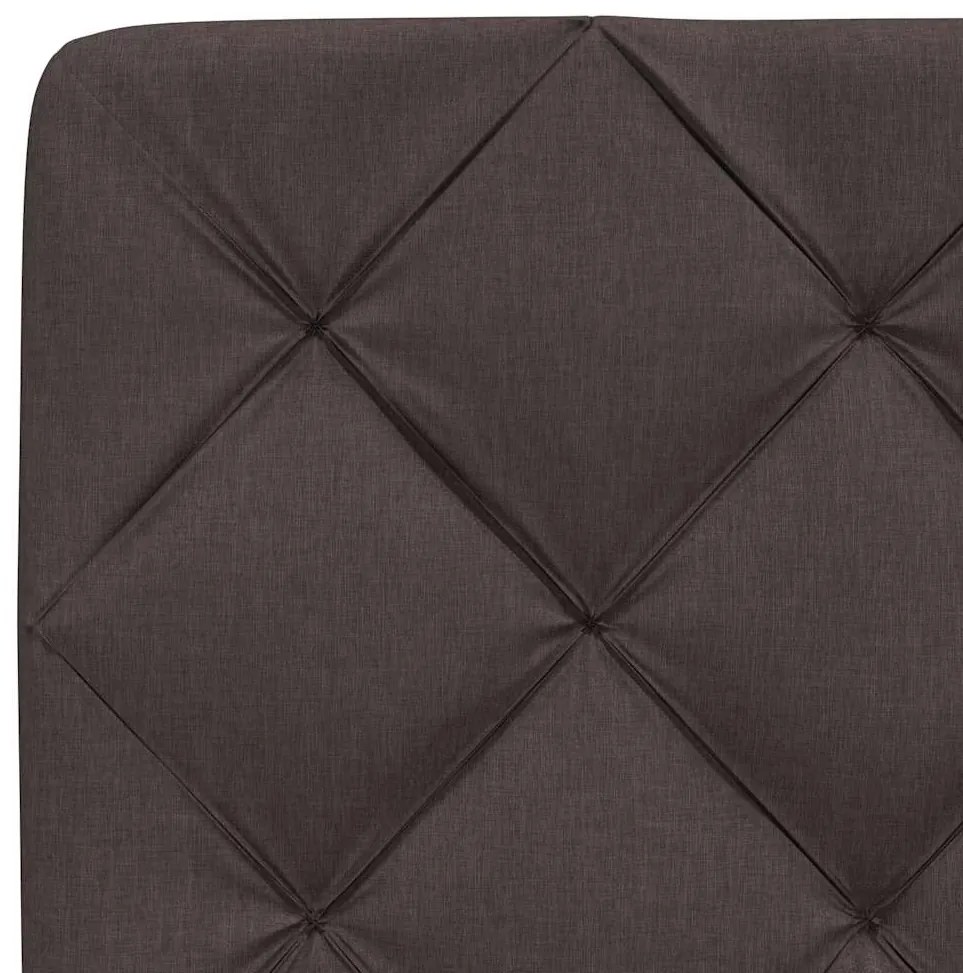 Cama com colchão 100x200 cm tecido castanho-escuro